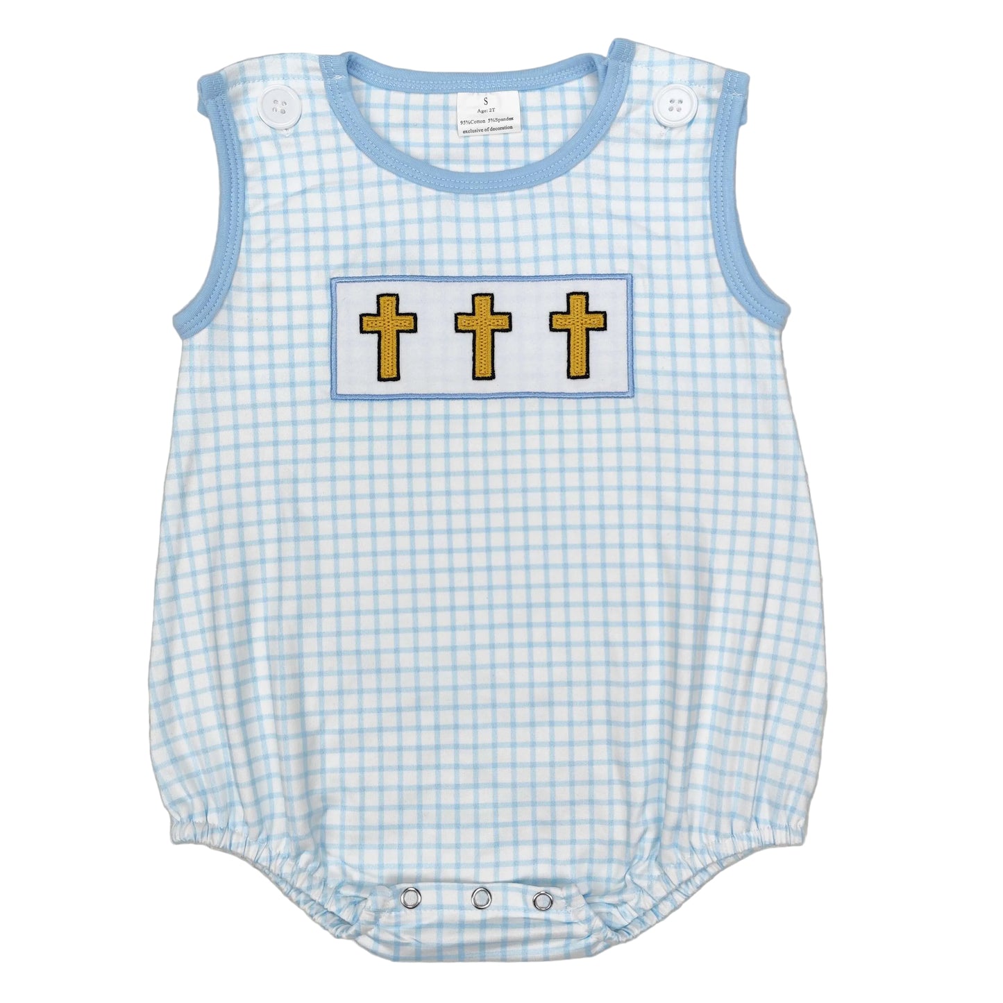 Easter cross boys bubble romper