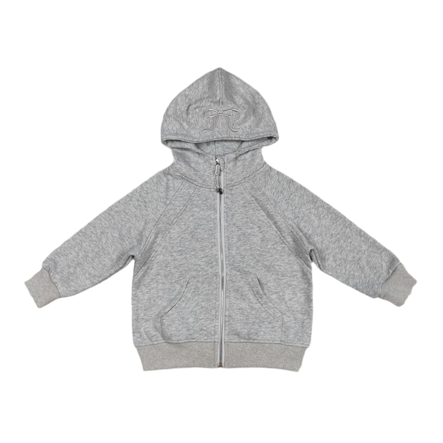 Bow jacket girls grey purple pink