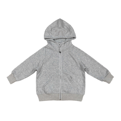 Bow jacket girls grey purple pink