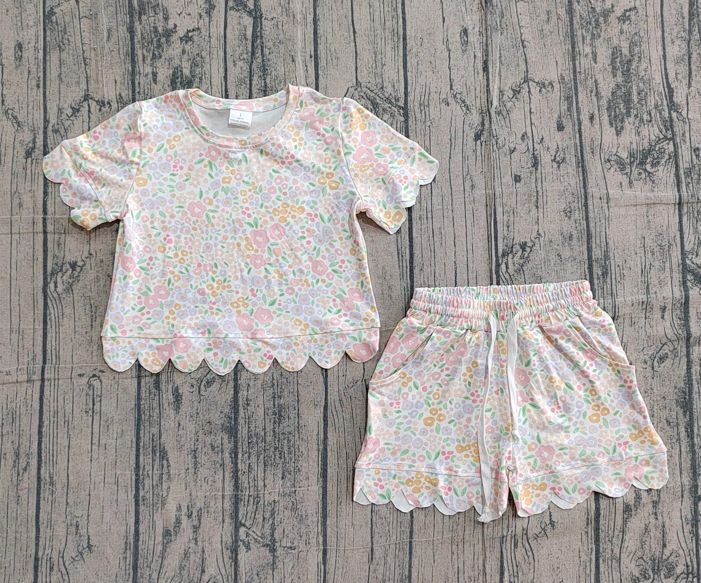Floral Scalloped set girls