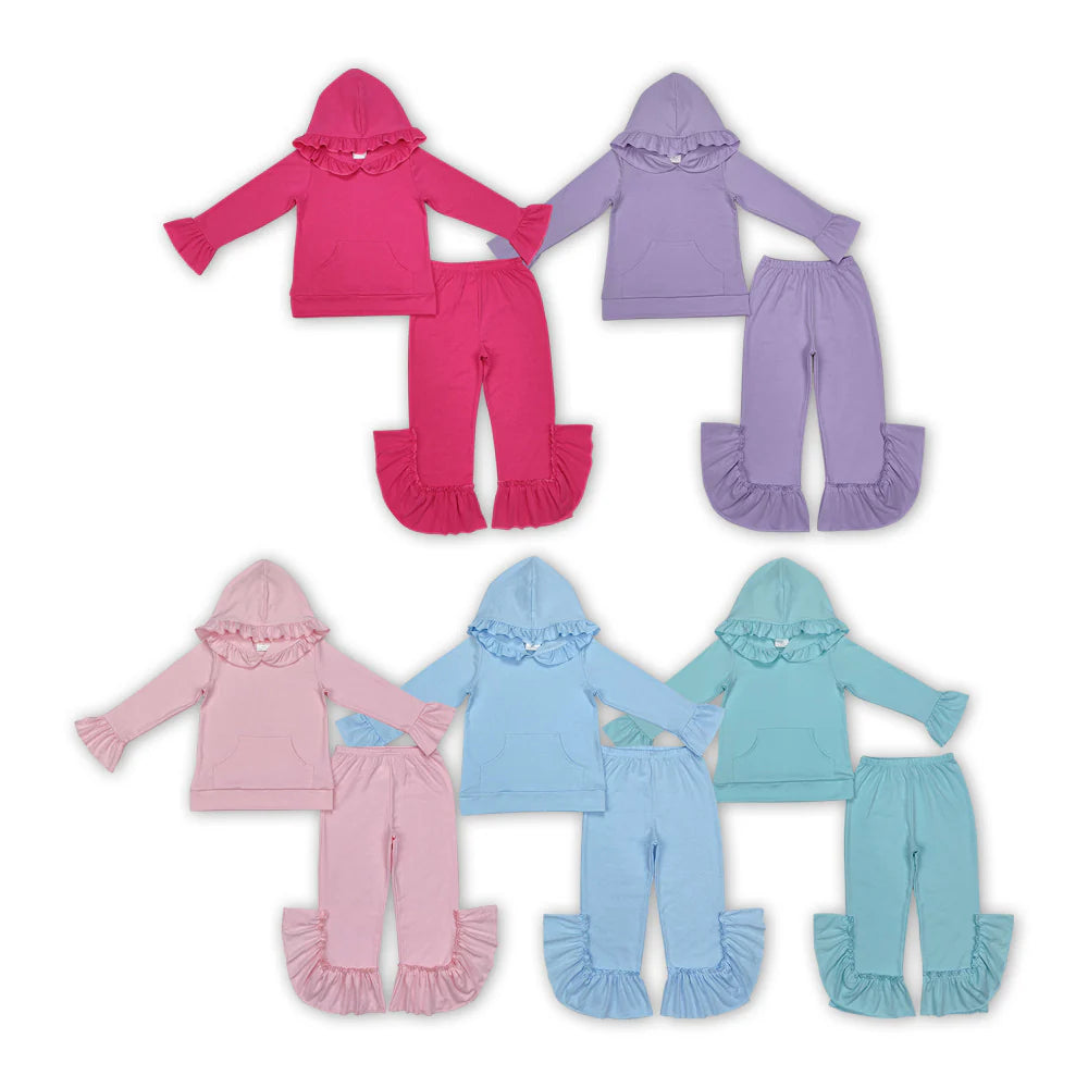 Fall winter Girls ruffle sets
