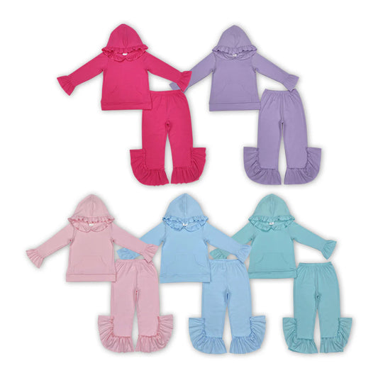 Fall winter Girls ruffle sets
