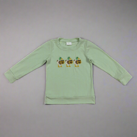 Boys long sleeve duck pumpkin top shirt fall