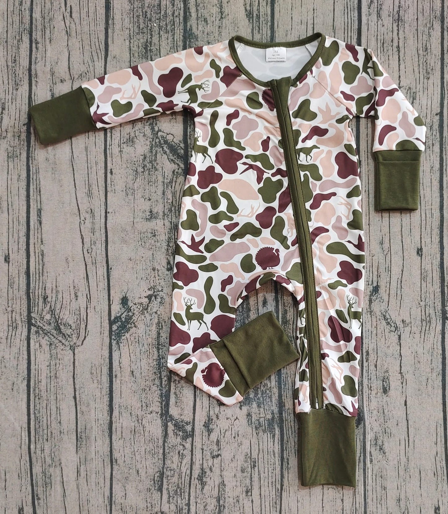 Boys camo zippy baby