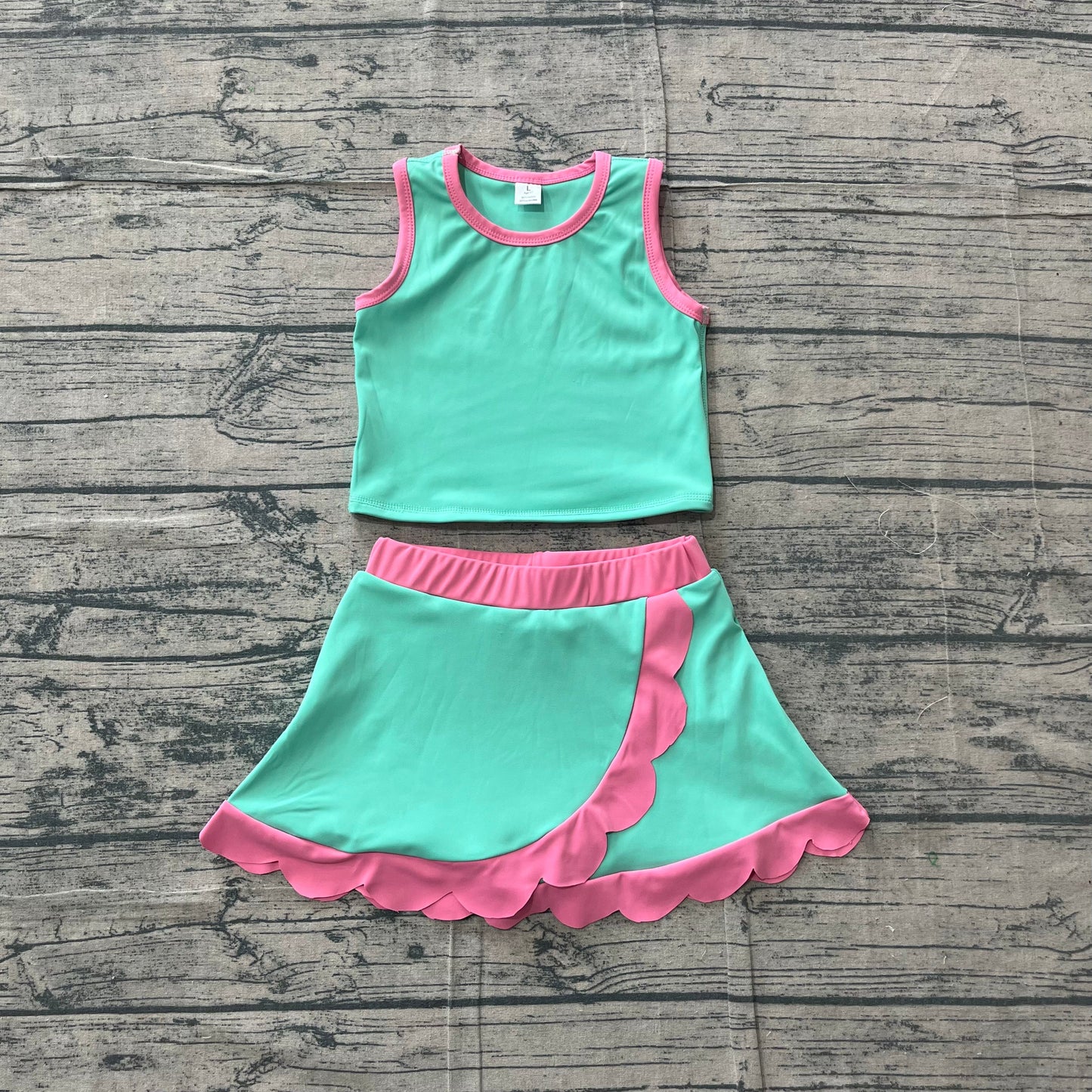 Pink scalloped set girls