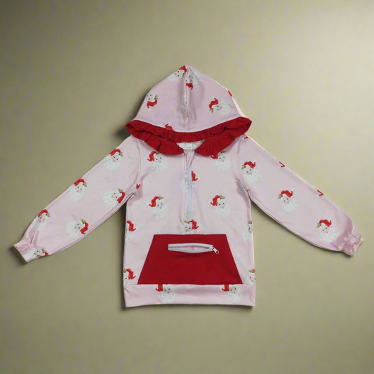 Girls Santa pink red pullover Christmas winter
