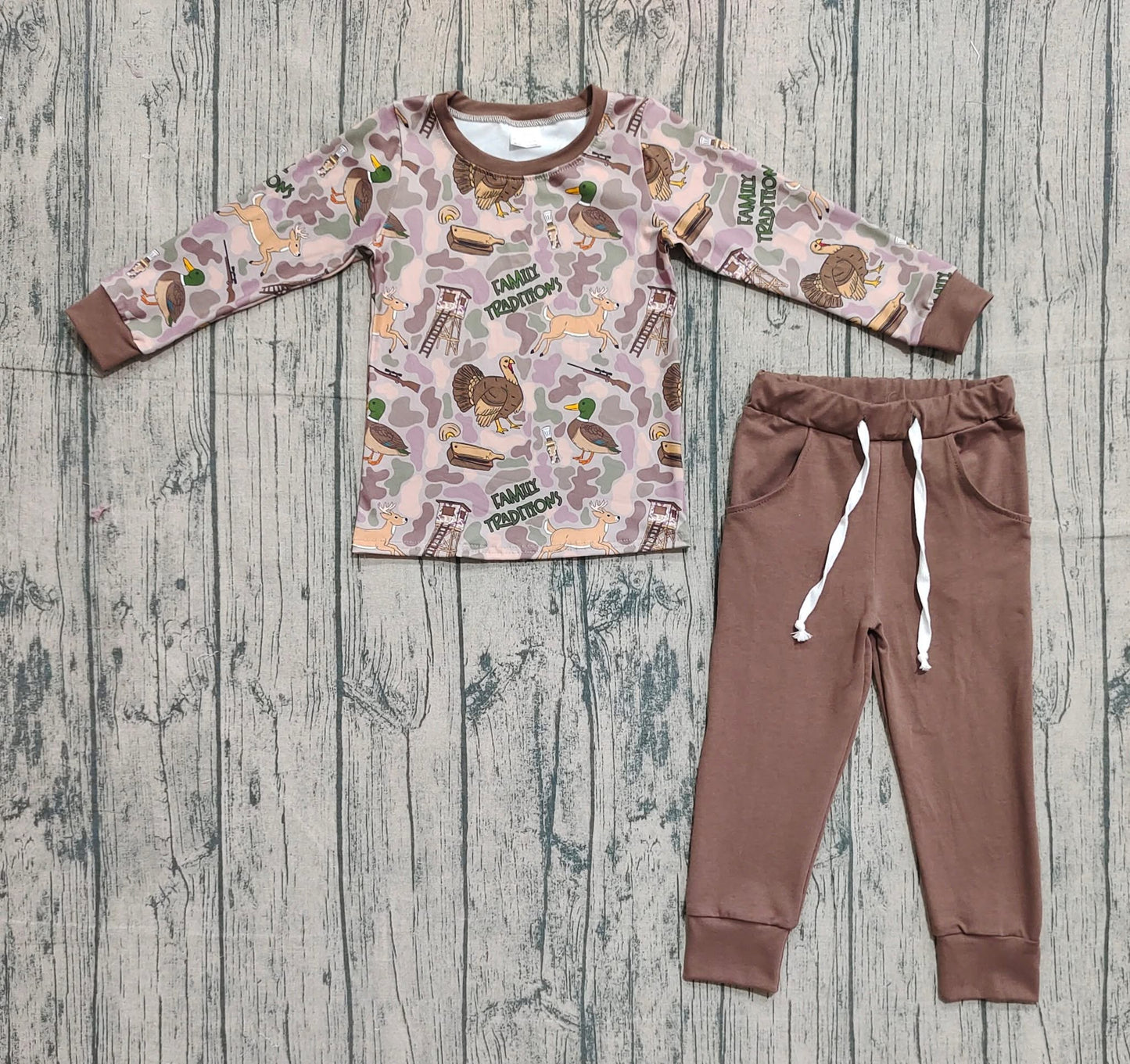 Camo family tradition boys set and bubble