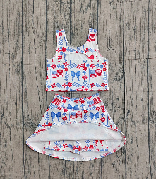 Red white and blue set girls athletic