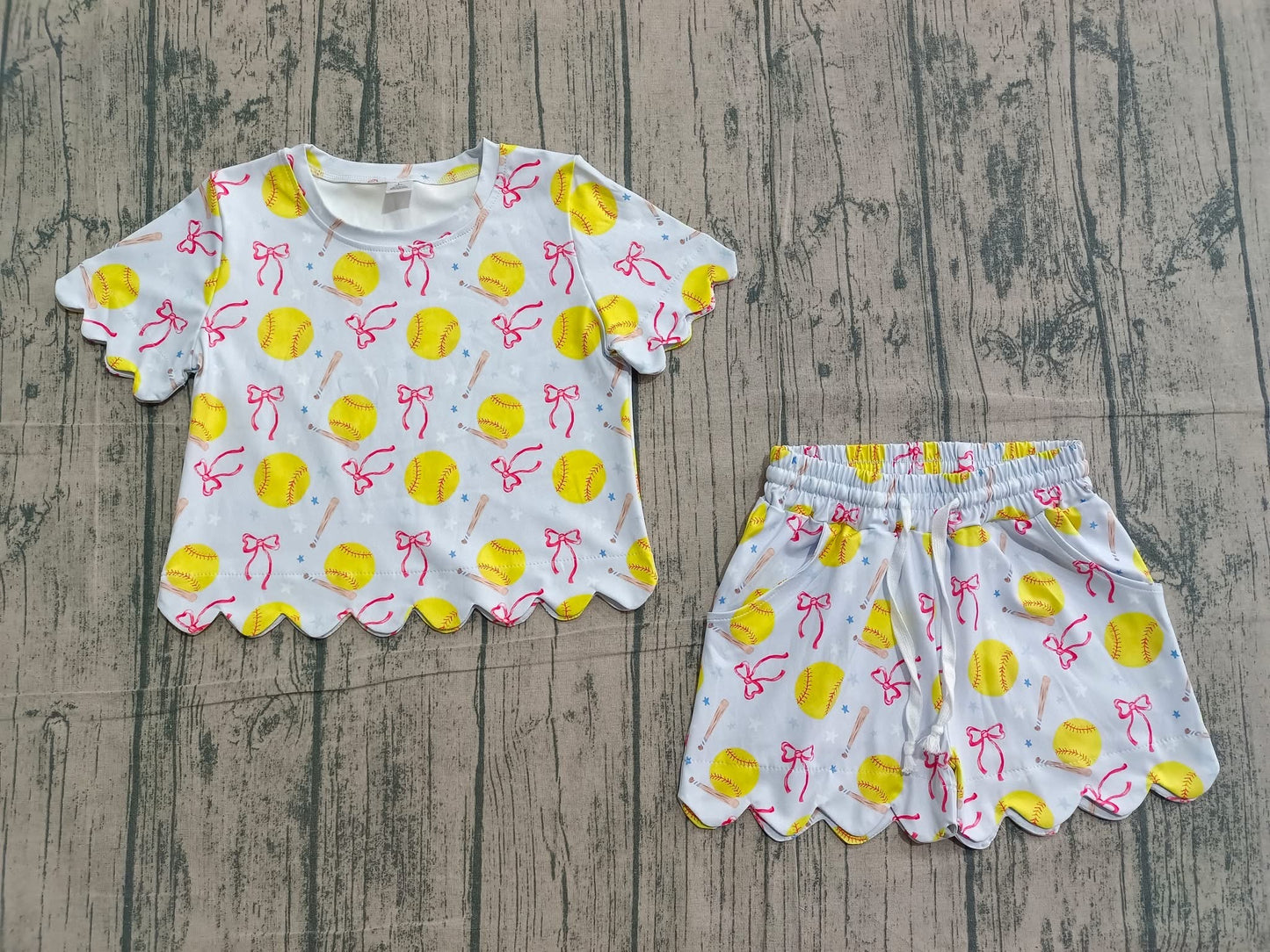 Softball Scalloped set girls