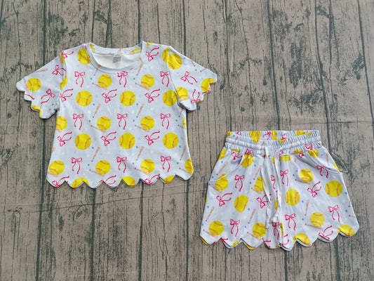 Softball Scalloped set girls