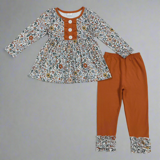 Girls fall floral set