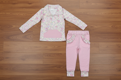 Pullover Ruffle pants set girls floral