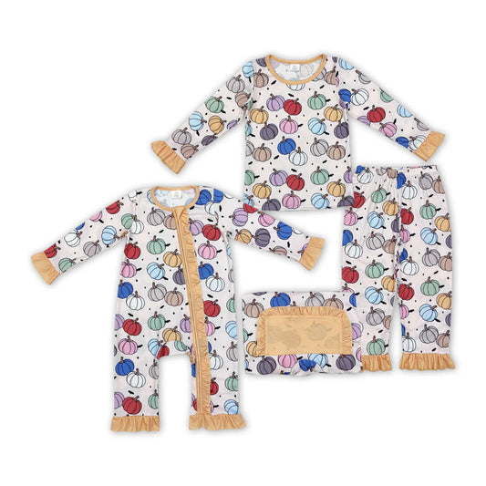 Girls Loungewear pajamas pjs bamboo fall pumpkin