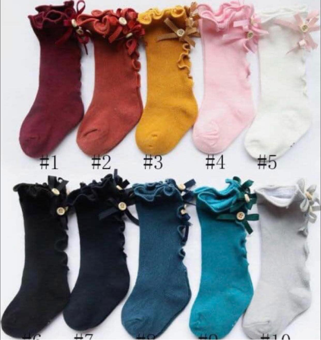 Ruffle button socks girls babies toddlers