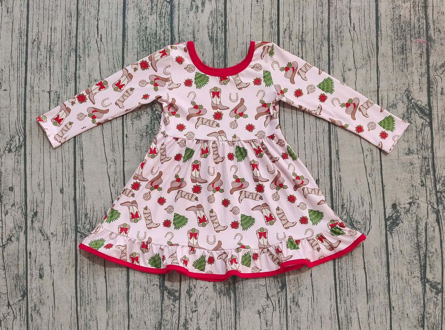 Christmas western dress girls