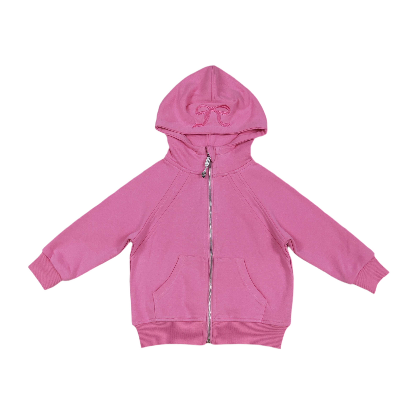 Bow jacket girls grey purple pink