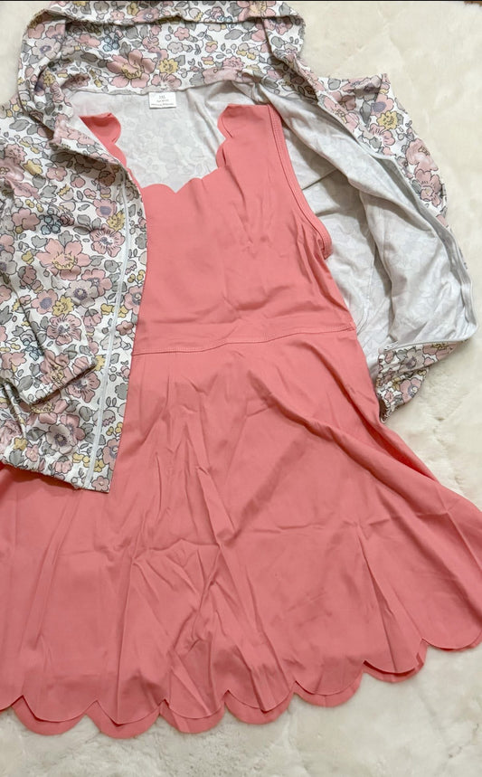 Floral jacket girls + the coral athletic dress