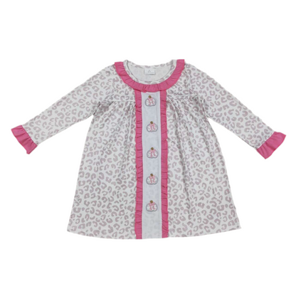 Fall pink pumpkin set, dress, romper girls