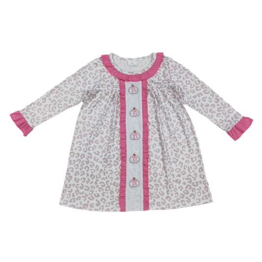Fall pink pumpkin set, dress, romper girls