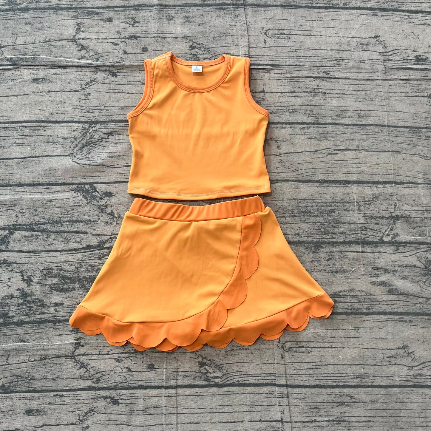 Orange scalloped set girls