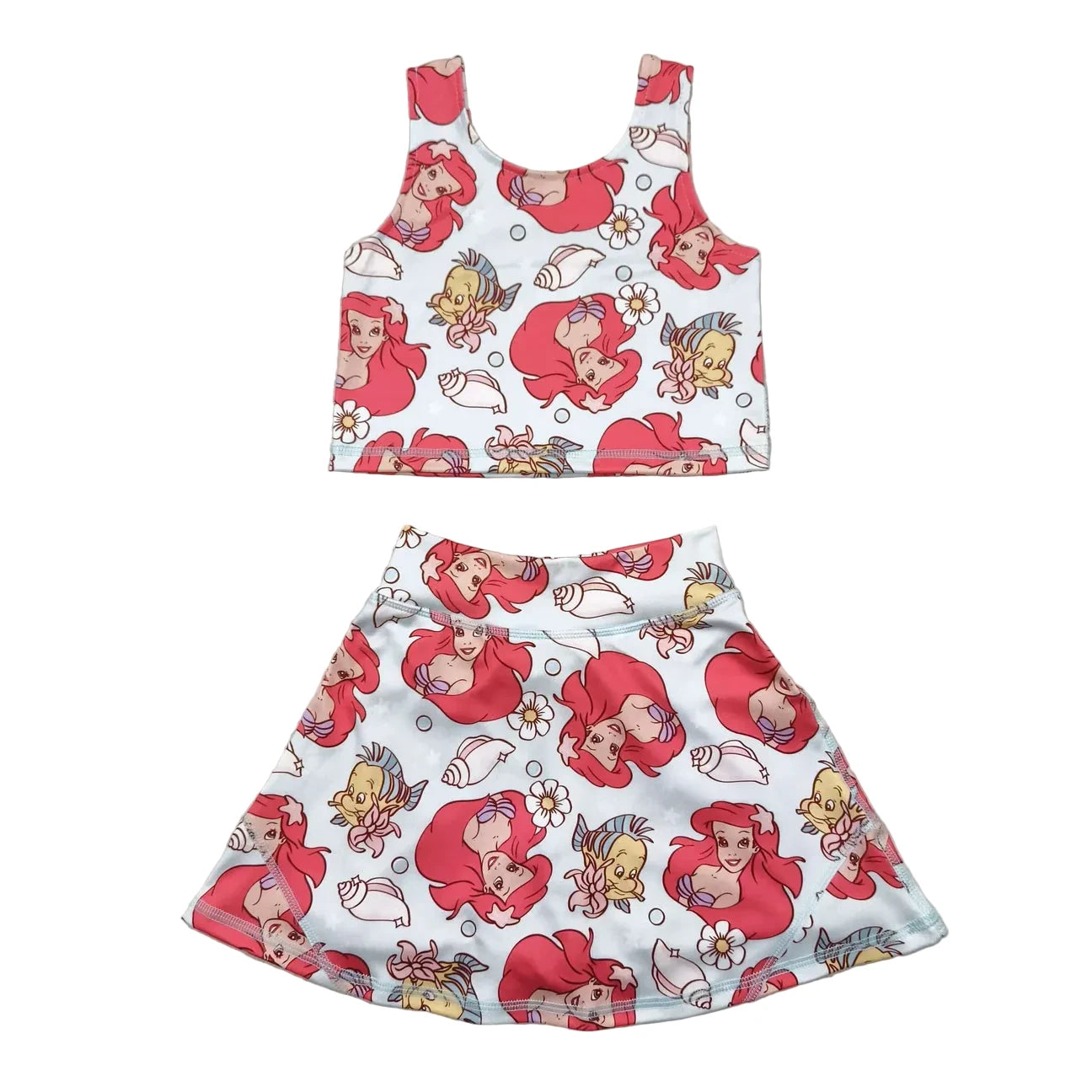 Mermaid skirt set girls athletic