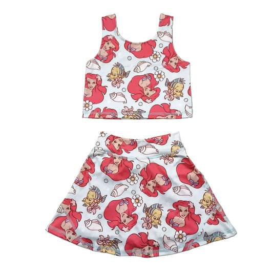 Mermaid skirt set girls athletic