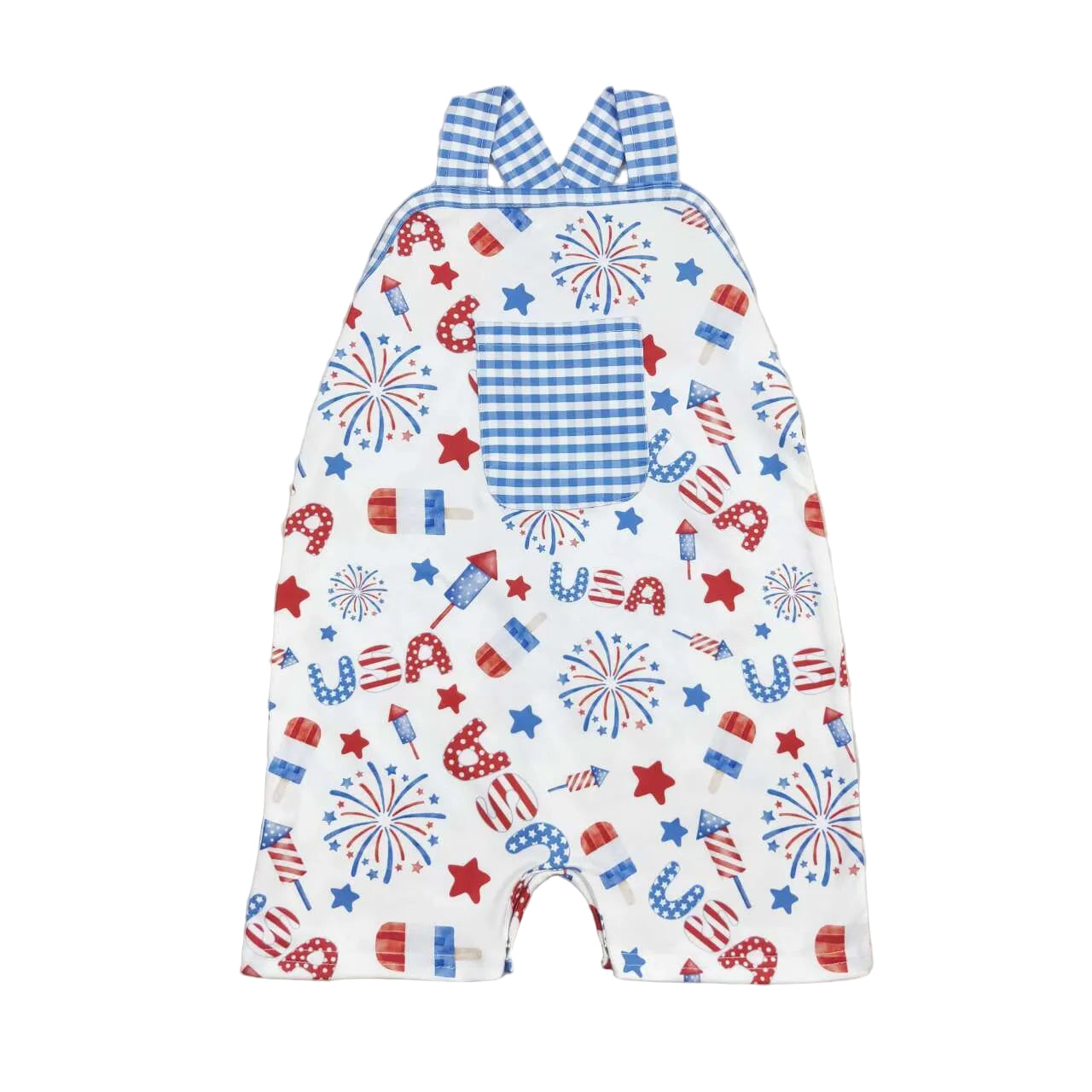 American summer fireworks popsicle boys bubble romper