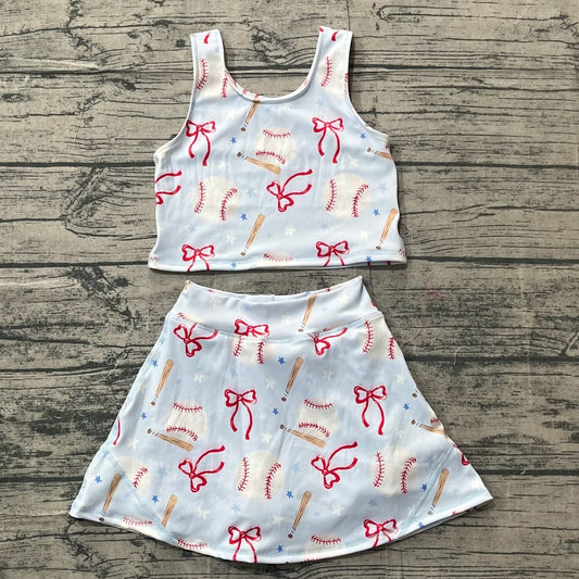 Baseball athletic skirt set girls