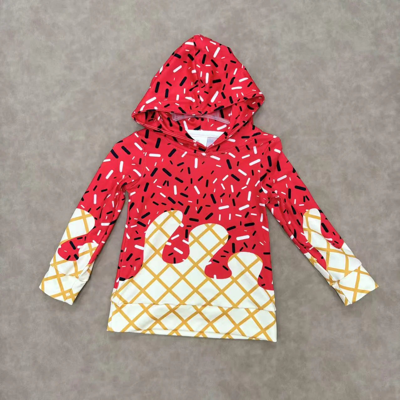 Ice cream drip baseball hoodies pullovers boys girls