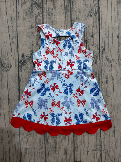 Red white and blue bow athletic dress girls