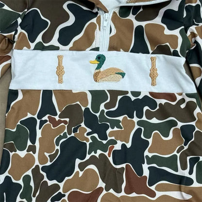 Embroidered pullovers camo boys fall