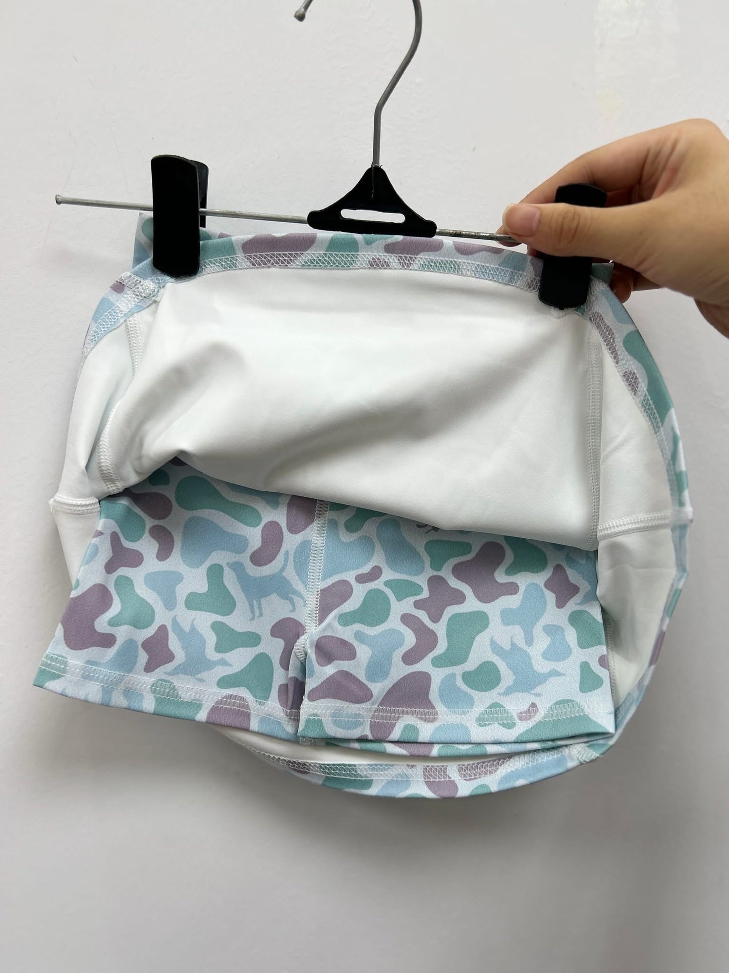 Camo skirts – skorts– built-in shorts, girls