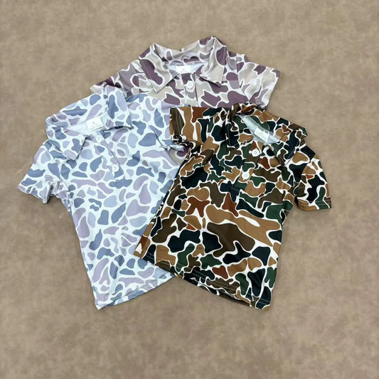 Camo polo boys - baby to big kid