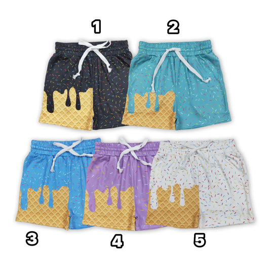 Ice cream drip baseball shorts with pockets boys 5 options