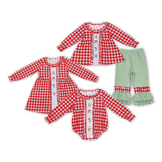Christmas girls set, dress, romper- Santa, candy cane, Rudolph/reindeer, tree