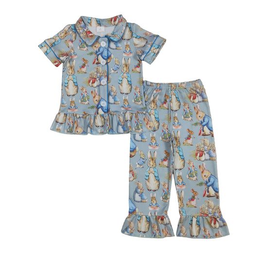 Easter spring rabbit bunny set pjs pajamas girls