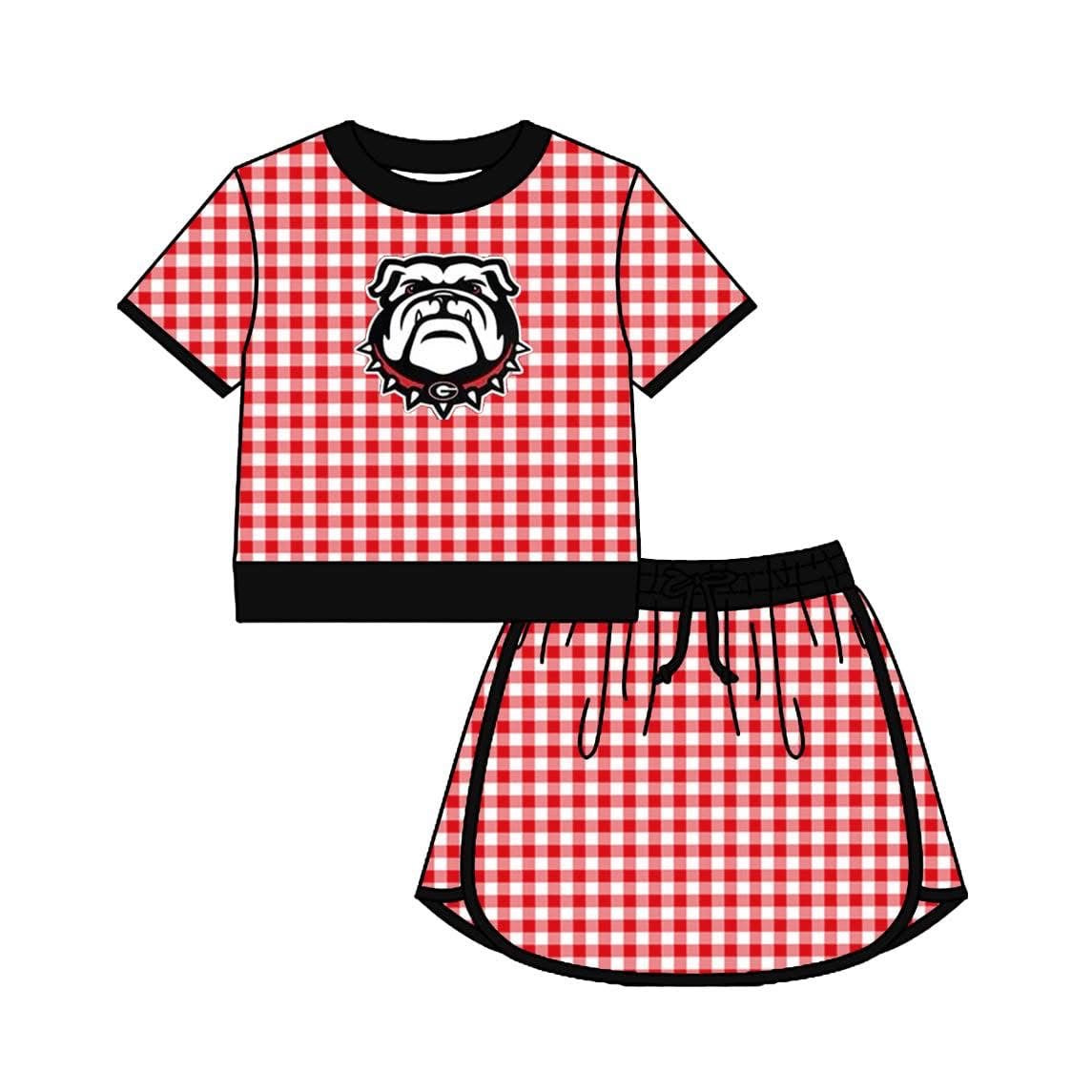 GA gingham plaid set girls