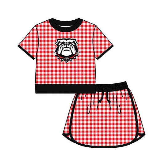 GA gingham plaid set girls