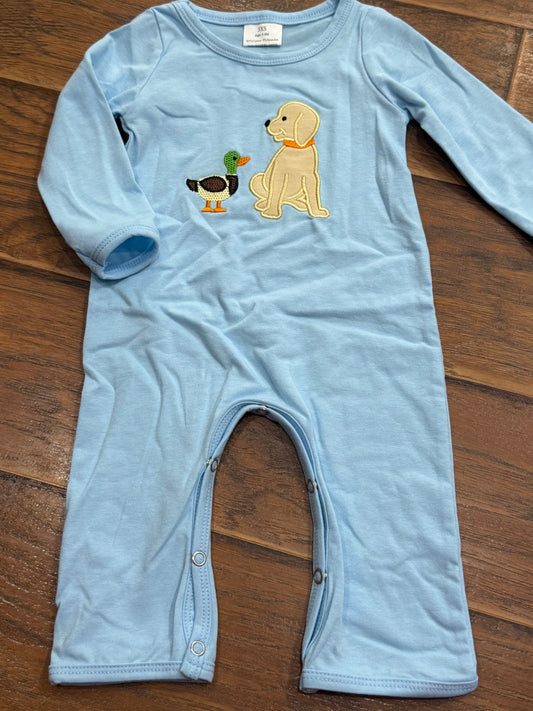 Boys romper puppy dog duck